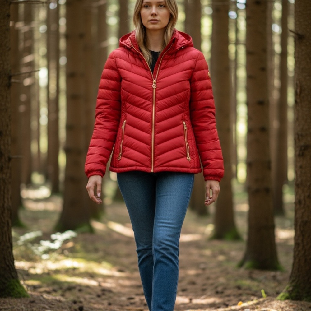 Michael Kors Red Packable Down Shell Puffer Jacket - image 2